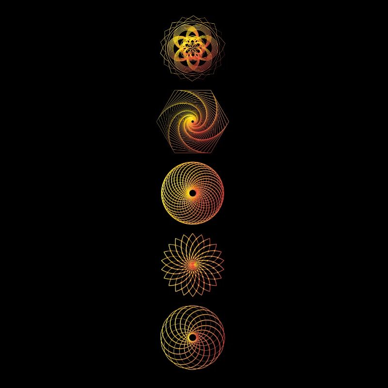 Orange Sacred Geometry Symbols
