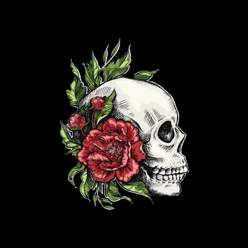 Skull with flowers Best gift