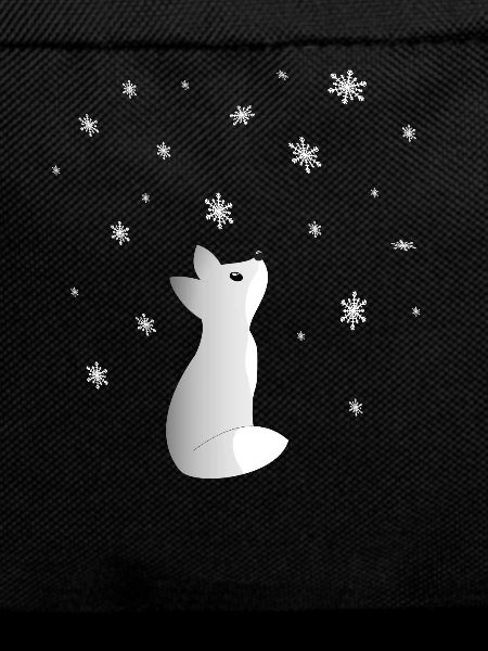 Ein Süßer Schneefuchs Beobachtet Schneeflocken