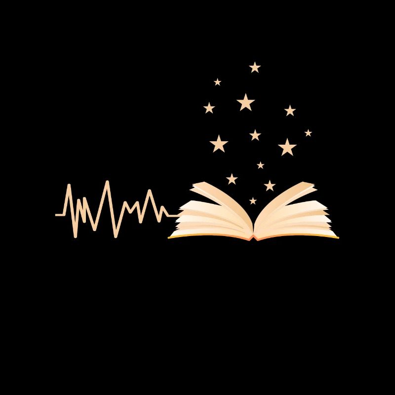 Book reader heartbeat bookworm librarian