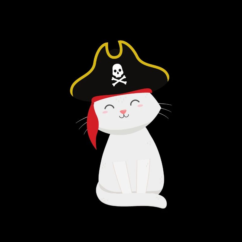 Cute cat with pirate hat