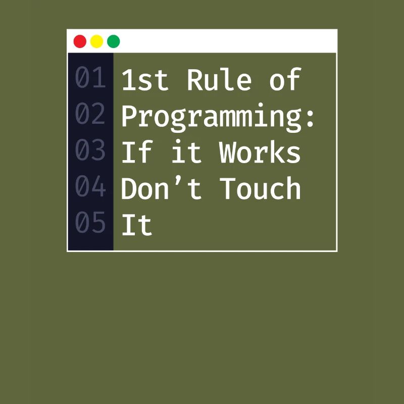 1st Rule Of Programming Programmierer Coding