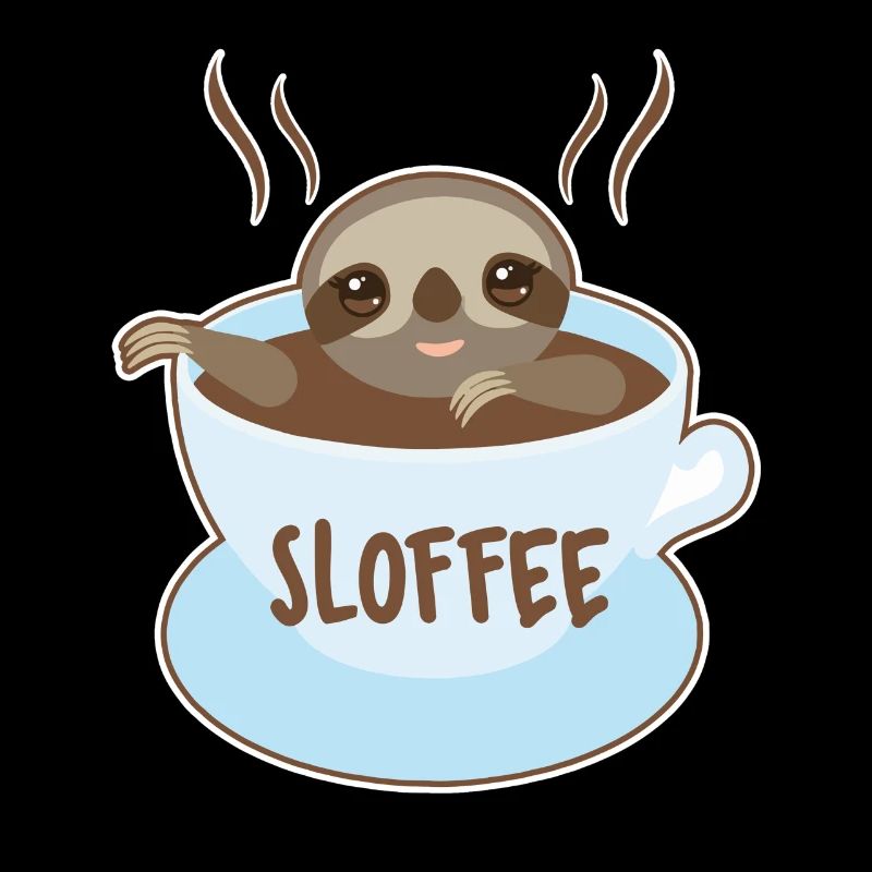 Faultier mit Kaffee