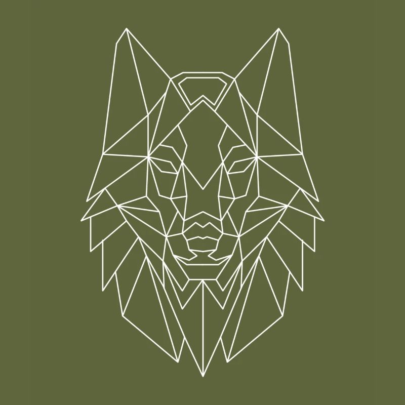 Polygon Wolf Husky Dog Design - Geometric Wolves