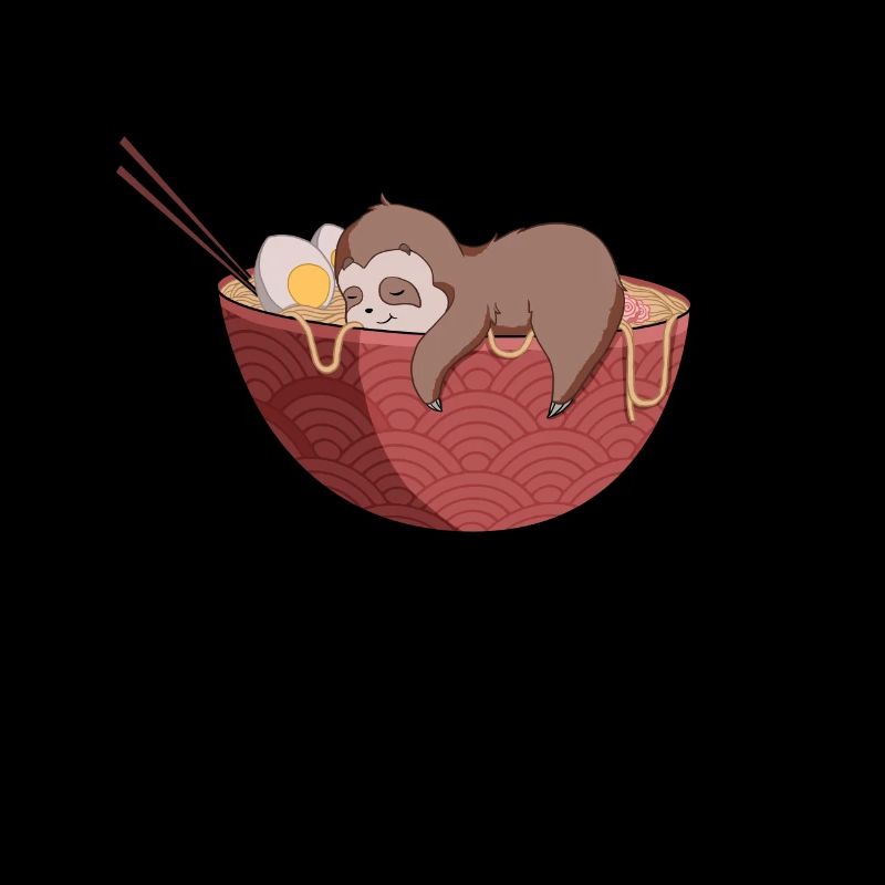 Cute sloth in ramen