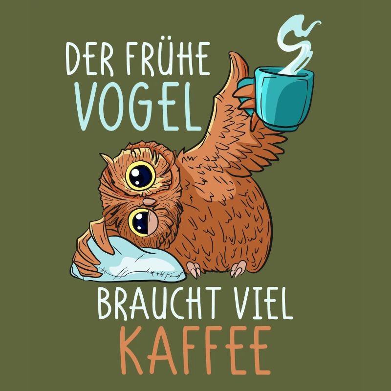 Kaffee Eule Kaffeetrinker Koffein lustiger Spruch
