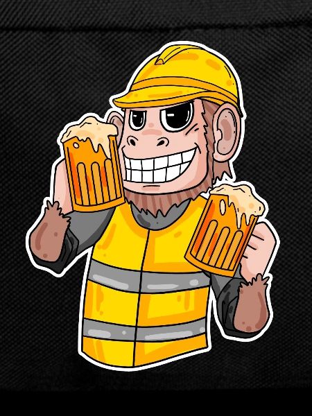 Baustelle Affe Bier lustig Geschenk