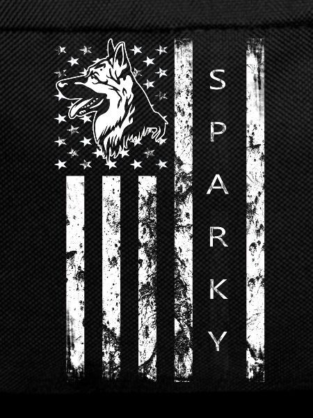 German Shepard American Flag graphic