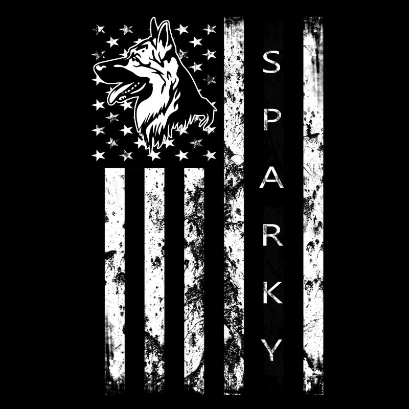 German Shepard American Flag graphic