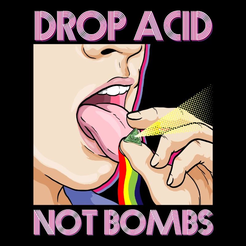 Drop Acid Not Bombs Techno Raver Cybergrind MDMA