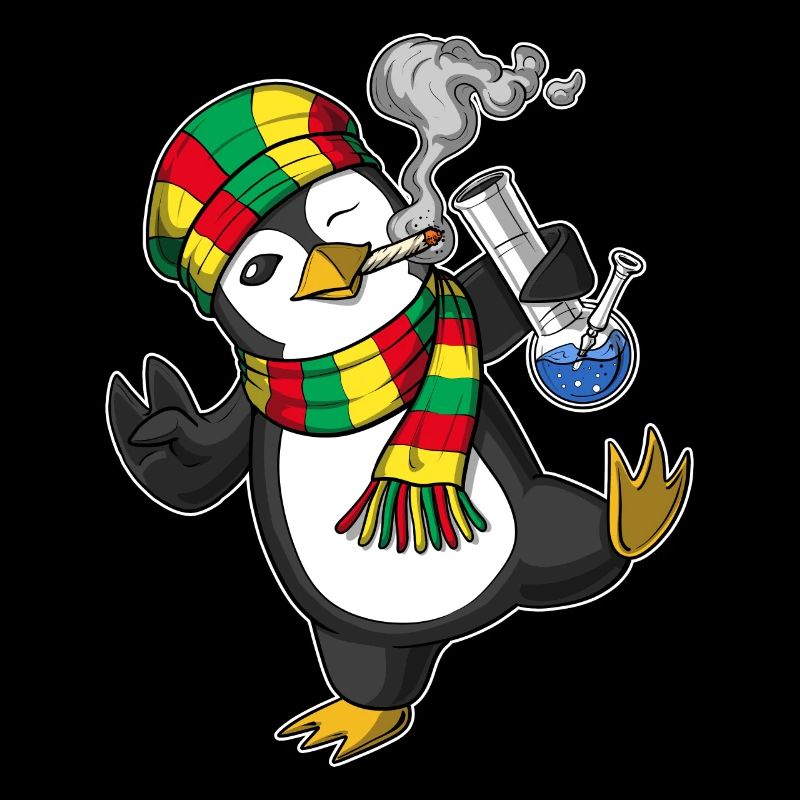 Pinguin Rauchen Unkraut