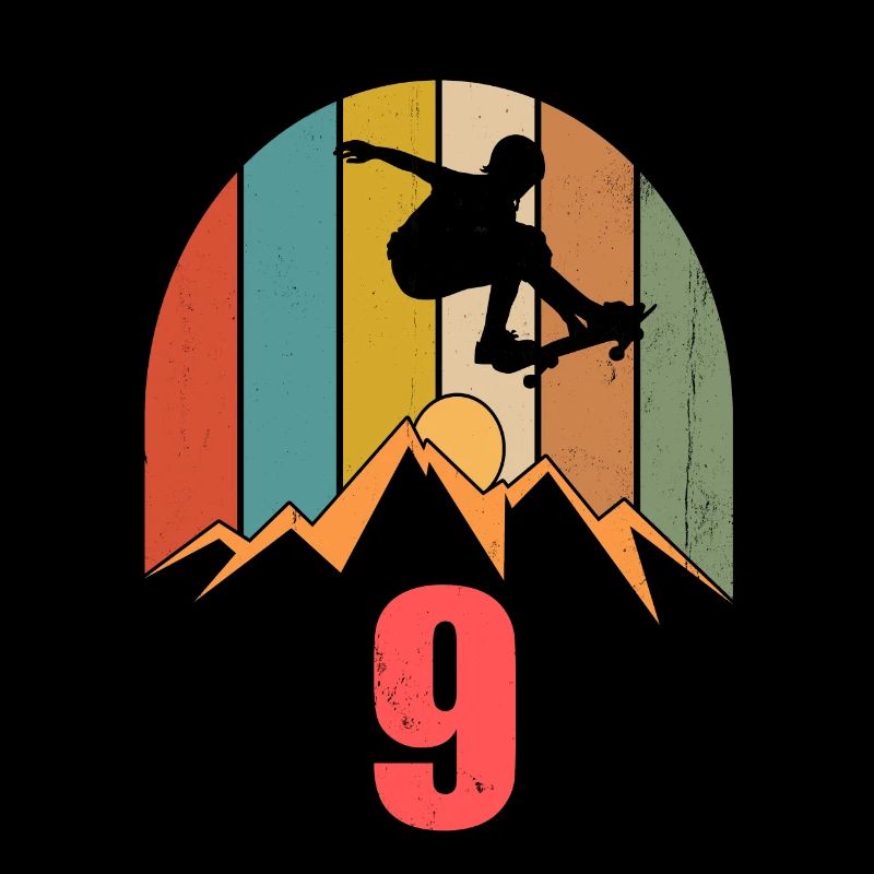9. Geburtstag Skateboard Junge Longboarder