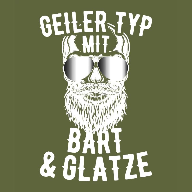 Geiler Typ Mit Bart & Glatze Glatzkopf Bartträger