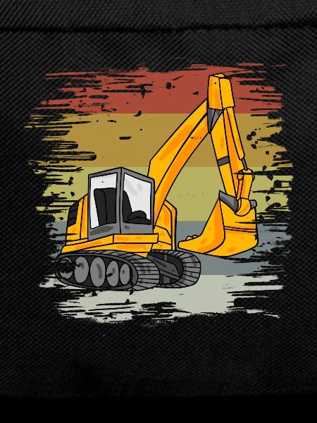 Excavator Construction Site Retro