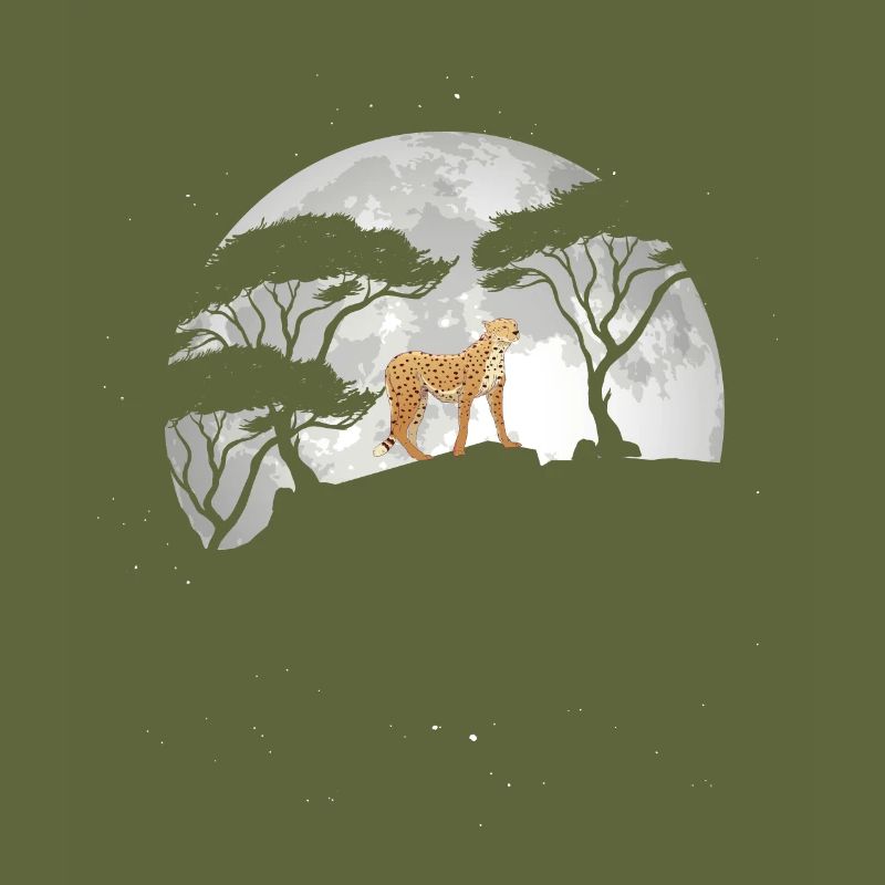 Cheetah With Moon