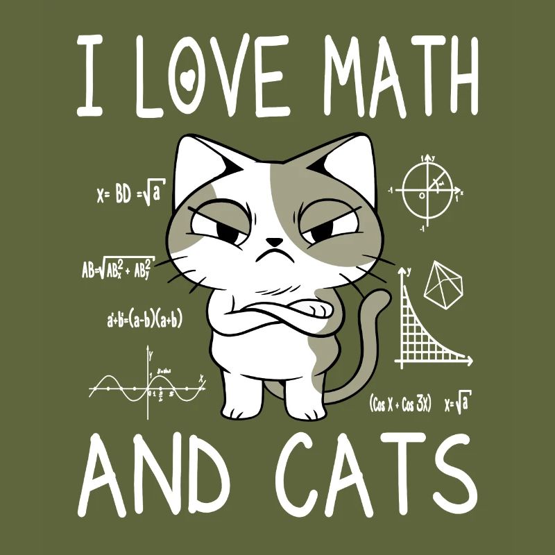 I Love Math And Cats - Math Teacher Gift