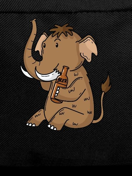 Mammoth with a beer