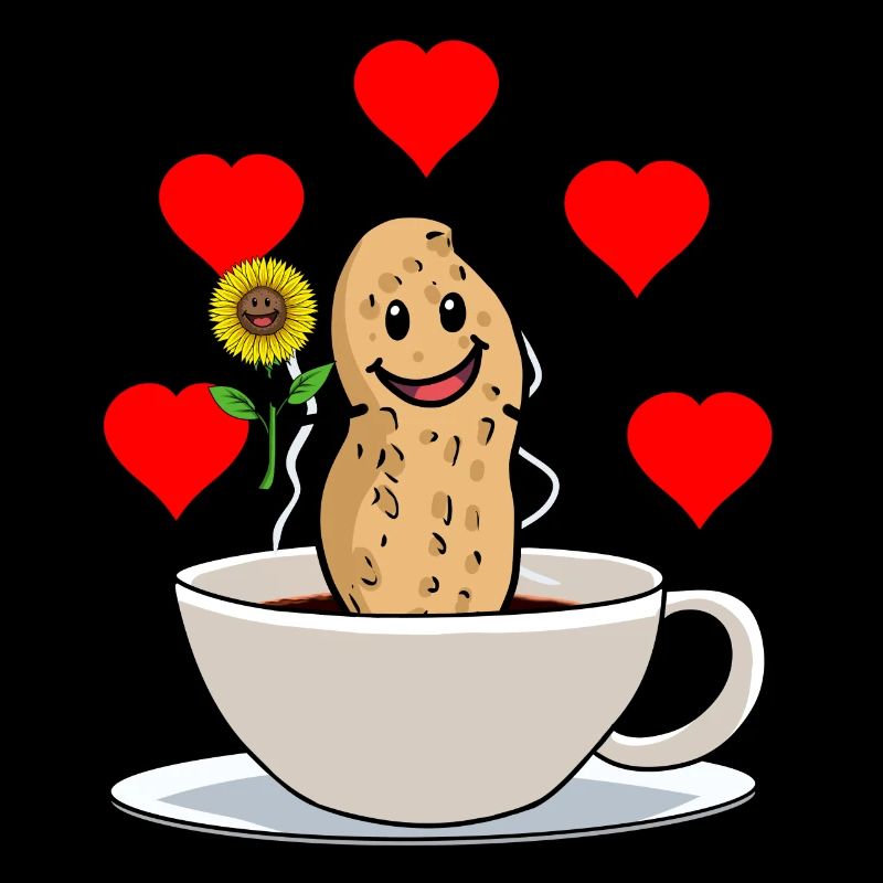 Good morning peanut coffee cup flower breakfast