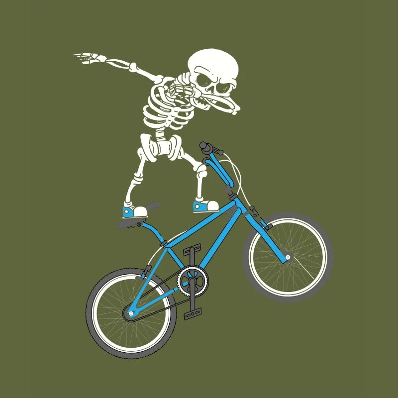 Dabbing Skeleton mtb Bicycle BMX Fun