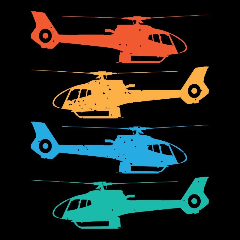 Retro Sunset Helicopter