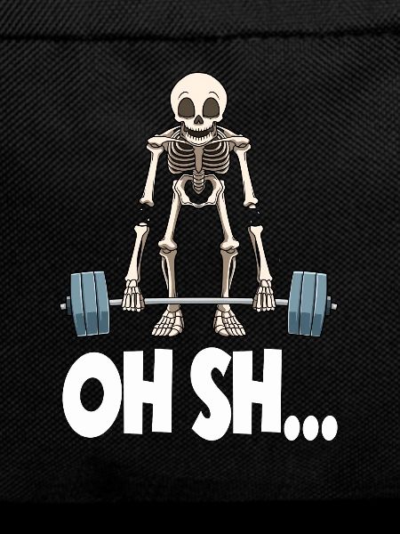 Funny skeleton weightlifting
