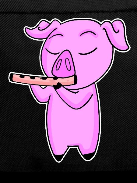 Pig plays flute