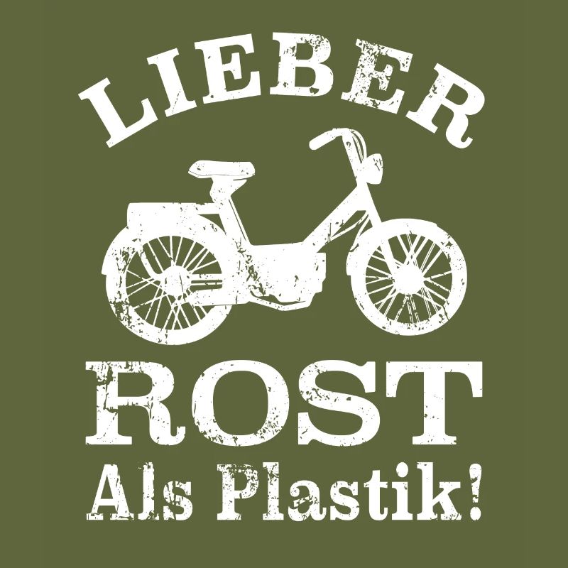 Mofa Fahrer Oldtimer Moped Lieber Rost als Plastik