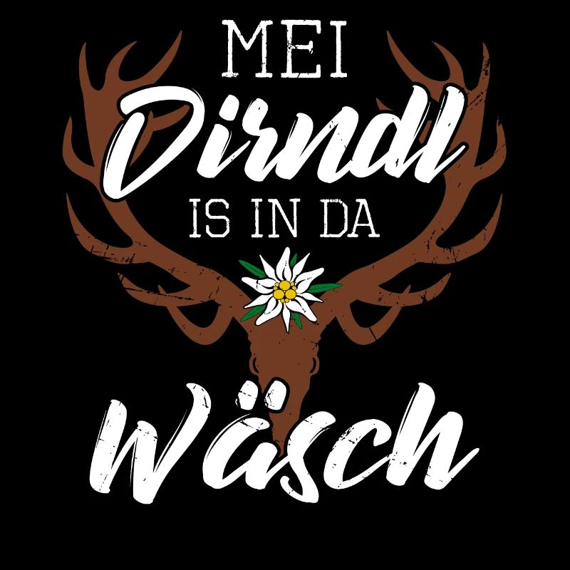 Mei Dirndl is in da Wäsch Hirsch Geweih