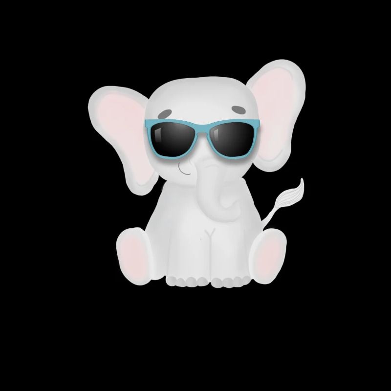 Doux éléphant avec des lunettes de soleil