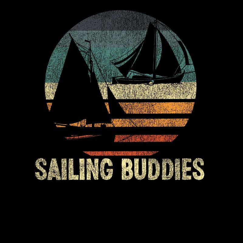 Sailing Buddies Sailboat Retro