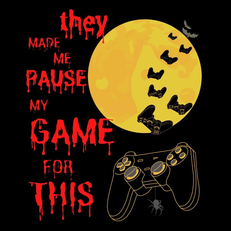 Gamers Halloween bats and game controller