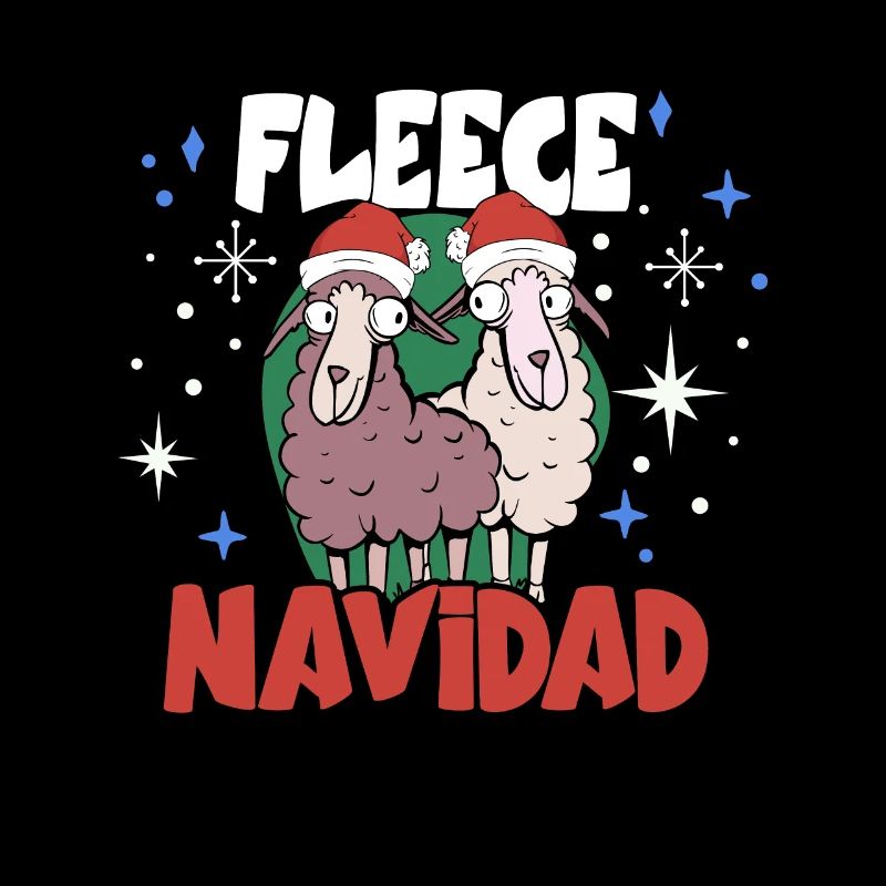 Lama Weihnachten Fleece Navidad