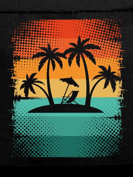 Small island with palm trees
