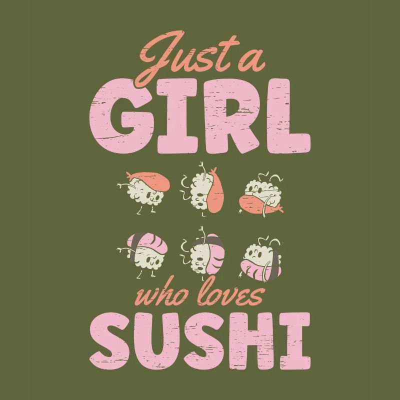 Sushi Roll Sushi Nur ein Mädchen, das Sushi liebt