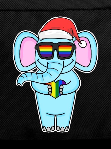 Éléphant Arc-en-ciel Noël