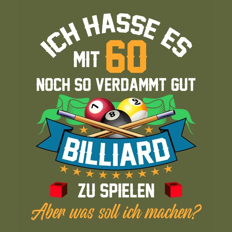 60. Geburtstag Billard Billardspieler Queue Fun