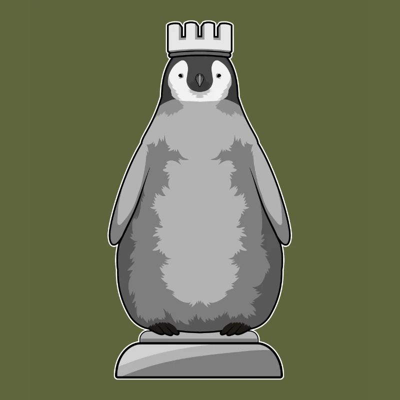Penguin as chess piece king