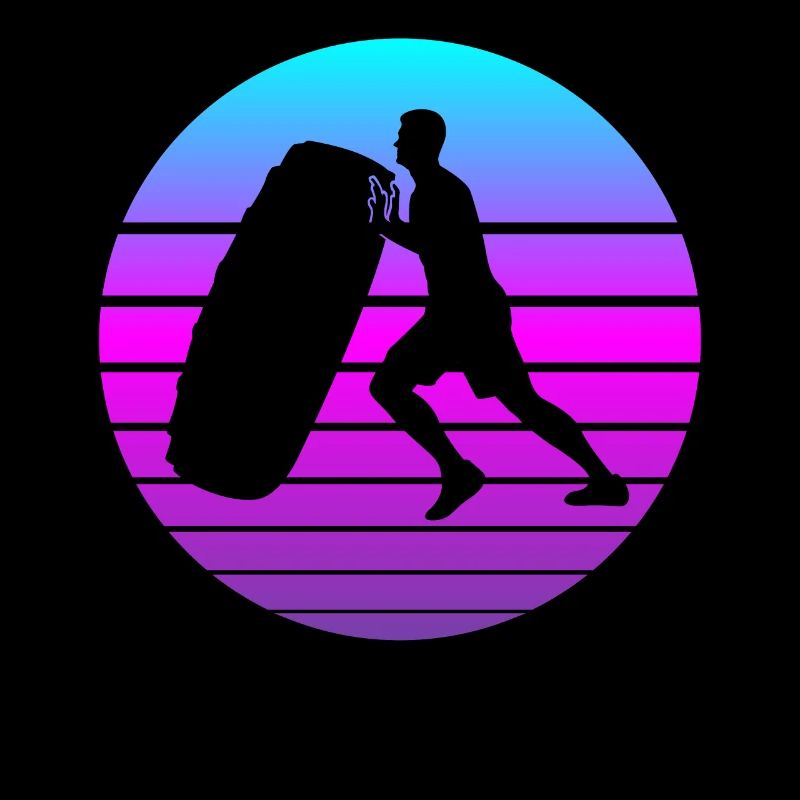Bodybuilder Kraftsport Tire Flip Retro Gift