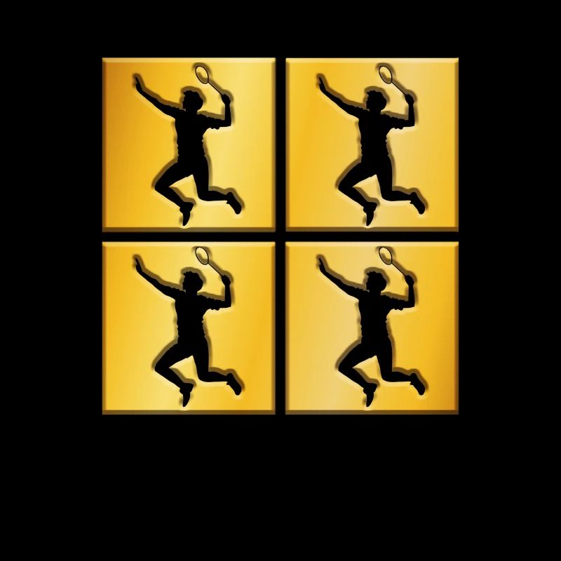 Logo doré de badminton
