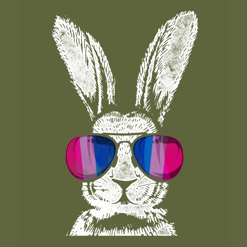 Bisexual Bi Pride Flag Rabbit