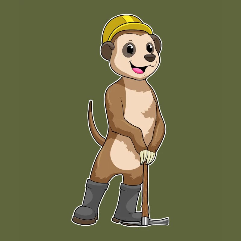 Les suricates comme mineurs avec des pioches