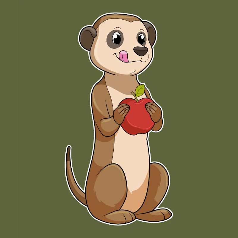 Erdmännchen Apfel