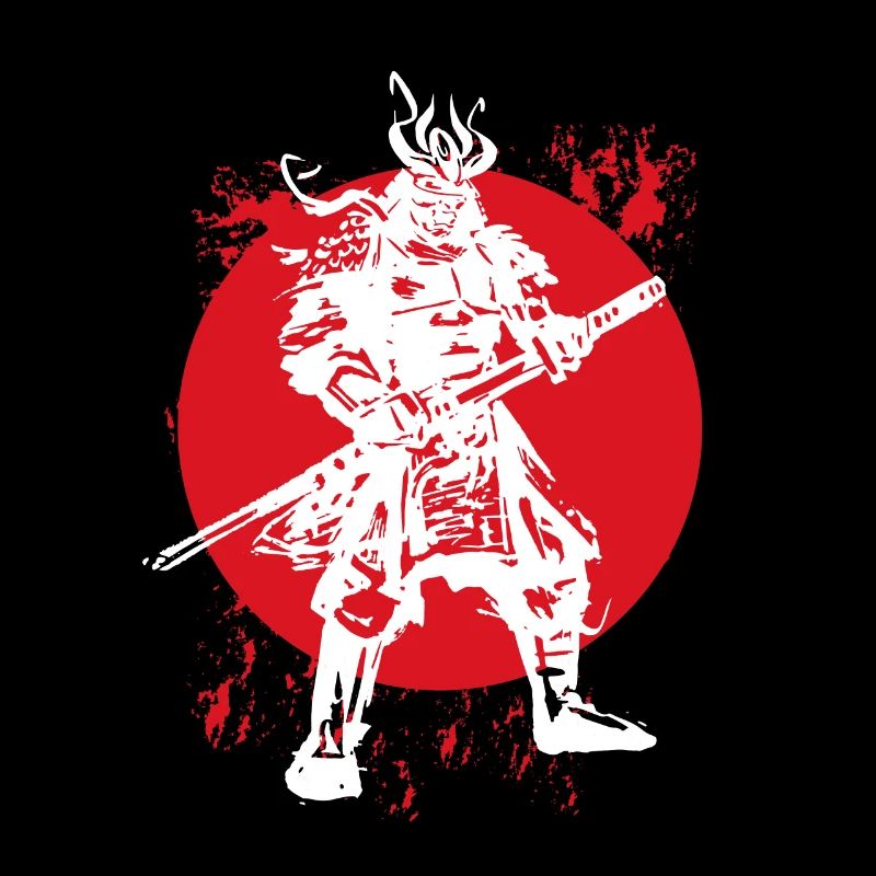 Samurai Japanese Warrior Blood Moon Design