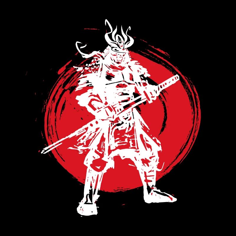 Samurai Japanischer Krieger Blutmond Design