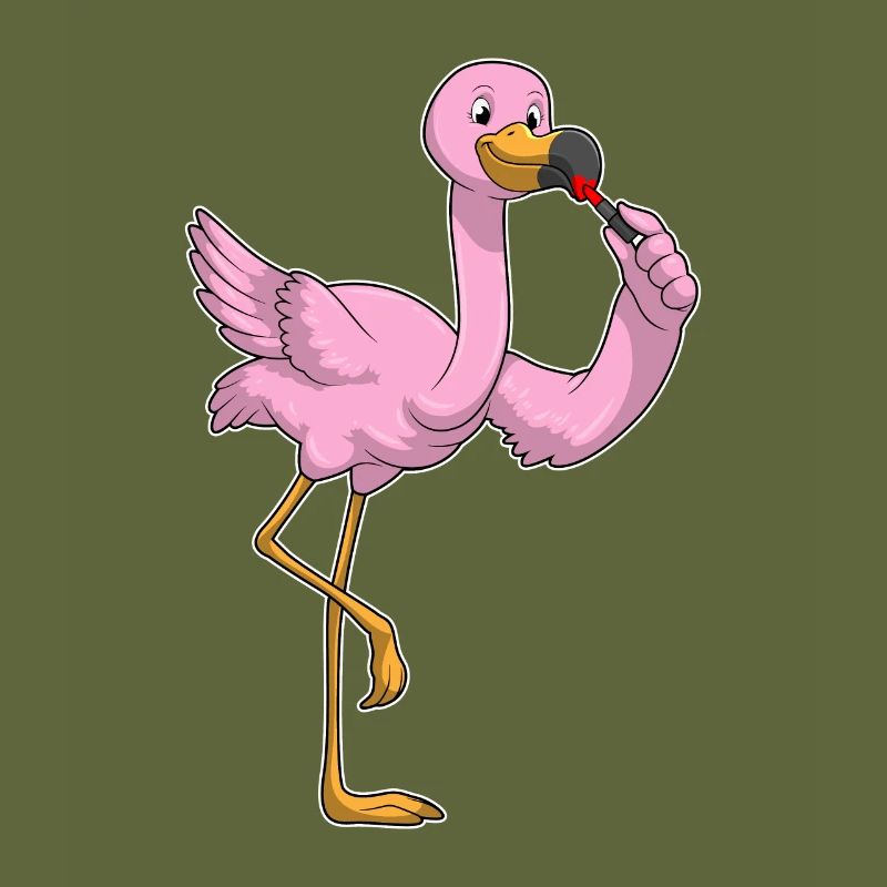 Flamingo mit Lippenstift