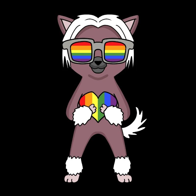 LGBT Hund Chinesischer Schopfhund Regenbogen