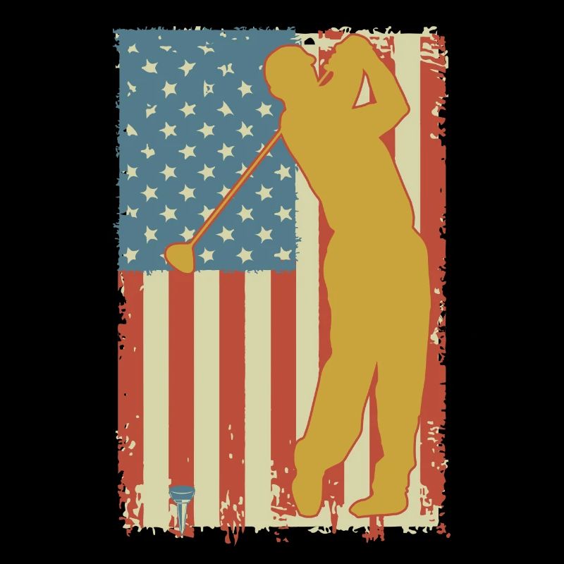 Golfing American Flag