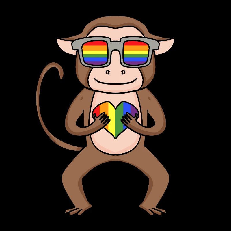 LGBT Animal Monkey Rainbow