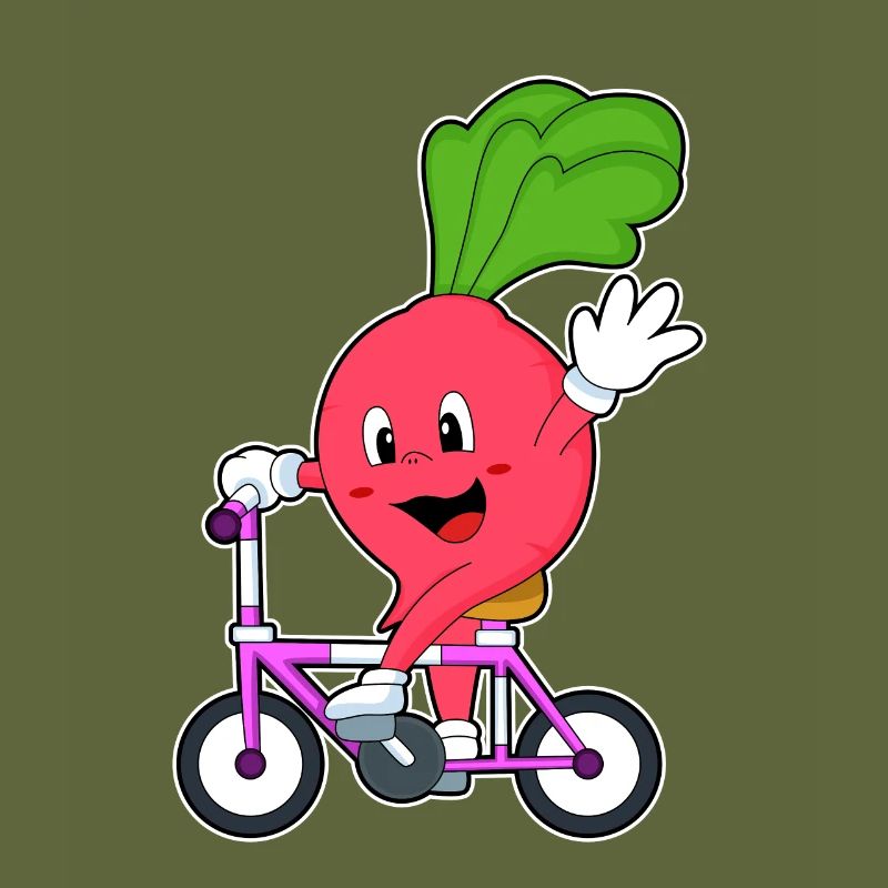 Radishes with bicycle