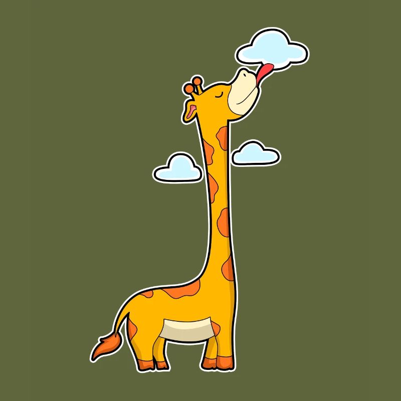 Giraffe with clouds